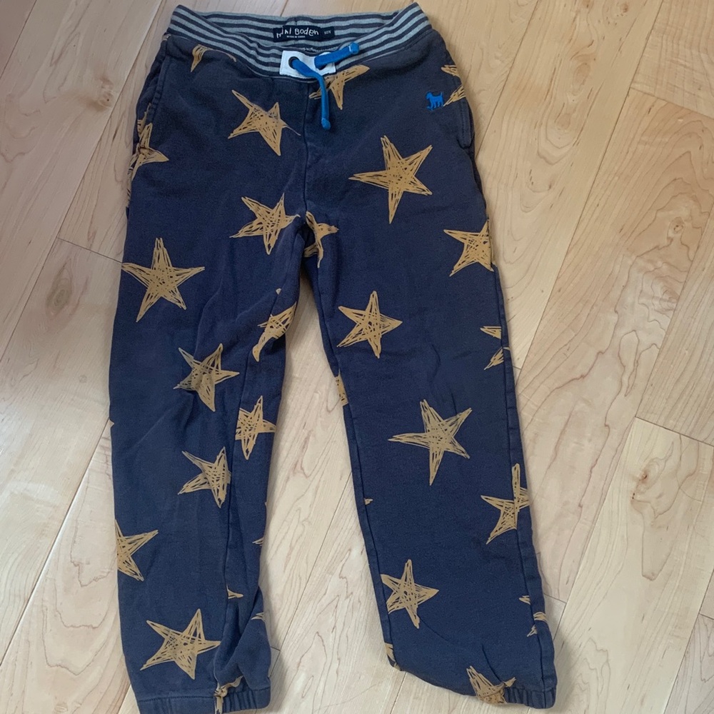 Mini Boden Navy Star Print Jogger Pants size 10y